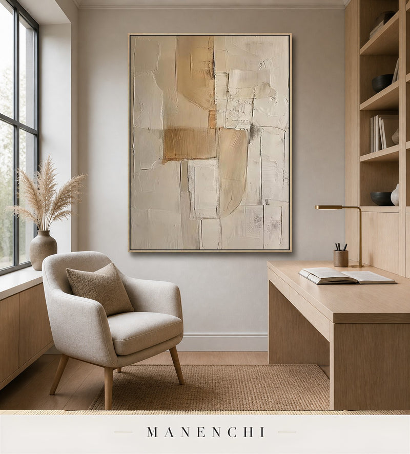 Chalk Spires | Contemporary Wall Art - original hand-painted painting by Manenchi, styled in a room setting