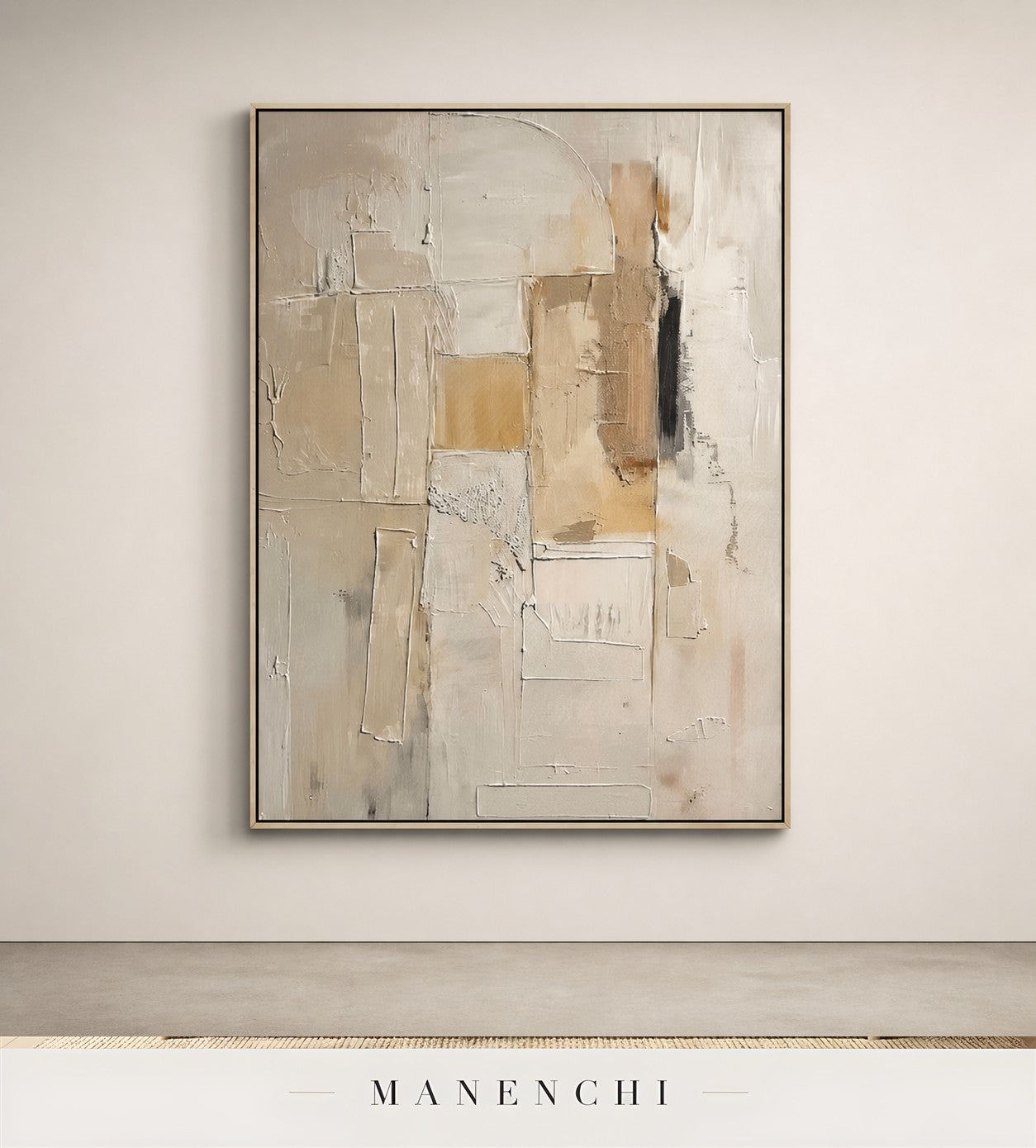 Gypsum Plinth | Contemporary Wall Art - original hand-painted painting by Manenchi, styled in a room setting