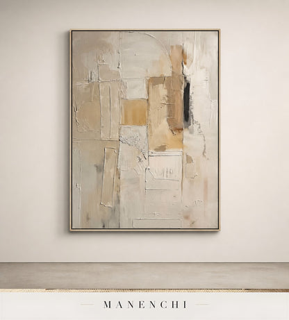 Gypsum Plinth | Contemporary Wall Art - original hand-painted painting by Manenchi, styled in a room setting
