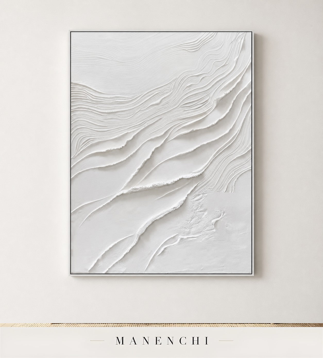 Chalk Tiers | Wabi-Sabi Wall Art - original hand-painted painting by Manenchi, styled in a room setting