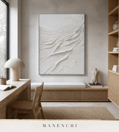 Chalk Tiers | Wabi-Sabi Wall Art - original hand-painted painting by Manenchi, styled in a room setting