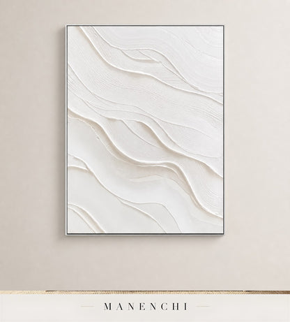 Gesso Sweep | Minimalist Wall Art - original hand-painted painting by Manenchi, styled in a room setting