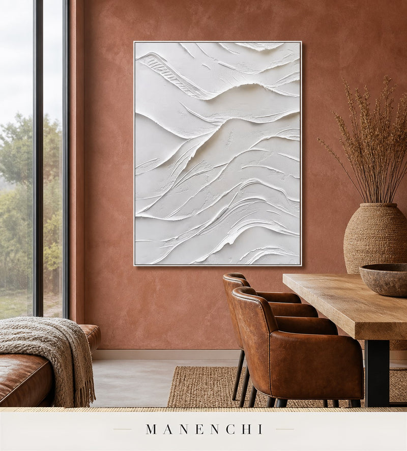 Pale Frieze | Contemporary Wall Art - original hand-painted painting by Manenchi, styled in a room setting