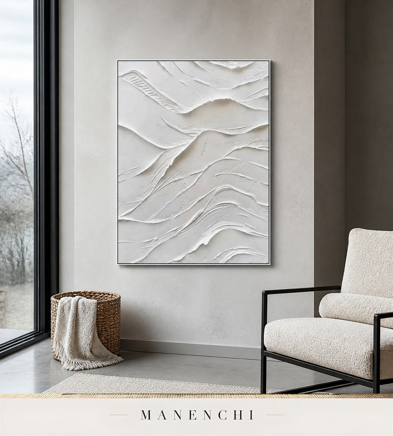Pale Frieze | Contemporary Wall Art - original hand-painted painting by Manenchi, styled in a room setting