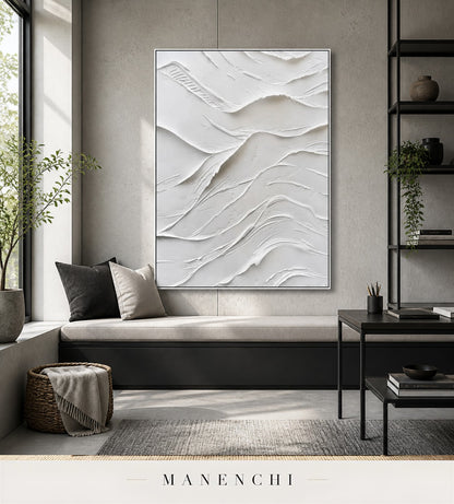 Pale Frieze | Contemporary Wall Art - original hand-painted painting by Manenchi, styled in a room setting