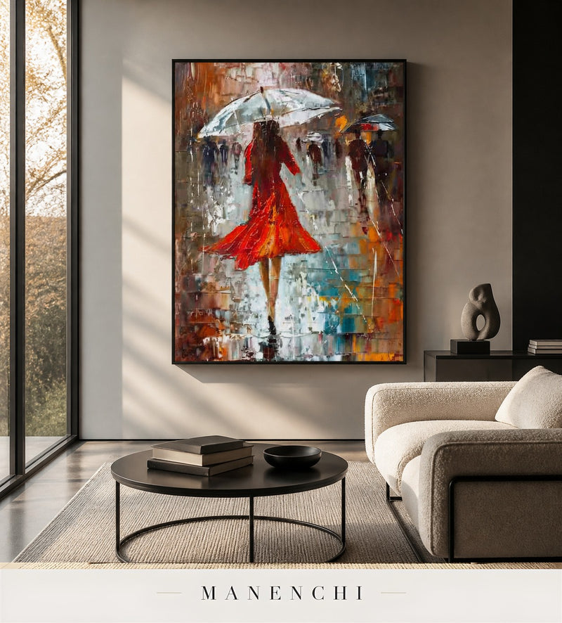 Urban Glaze | Contemporary Wall Art - original hand-painted painting by Manenchi, styled in a room setting