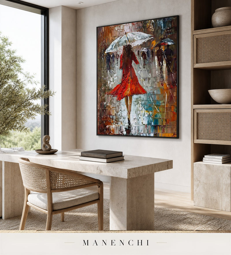 Urban Glaze | Contemporary Wall Art - original hand-painted painting by Manenchi, styled in a room setting