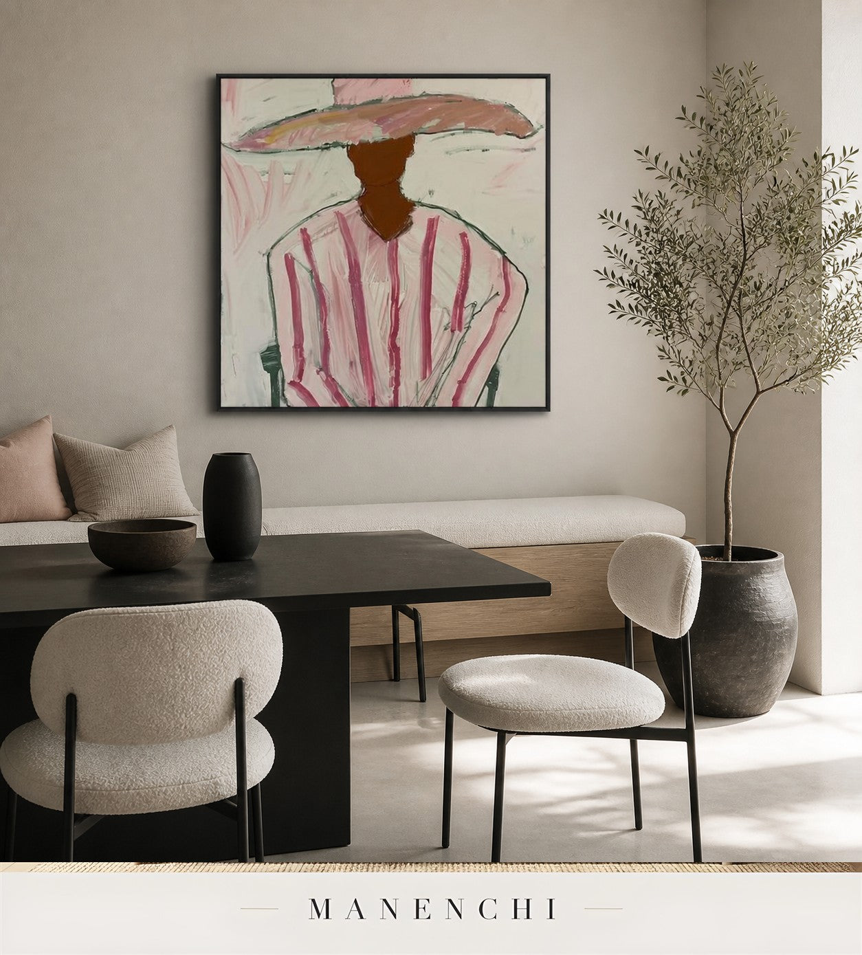 Polished Aspect | Contemporary Wall Art - original hand-painted painting by Manenchi, styled in a room setting