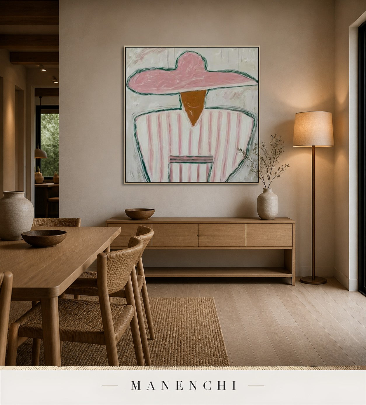 Crisp Profile | Contemporary Wall Art - original hand-painted painting by Manenchi, styled in a room setting