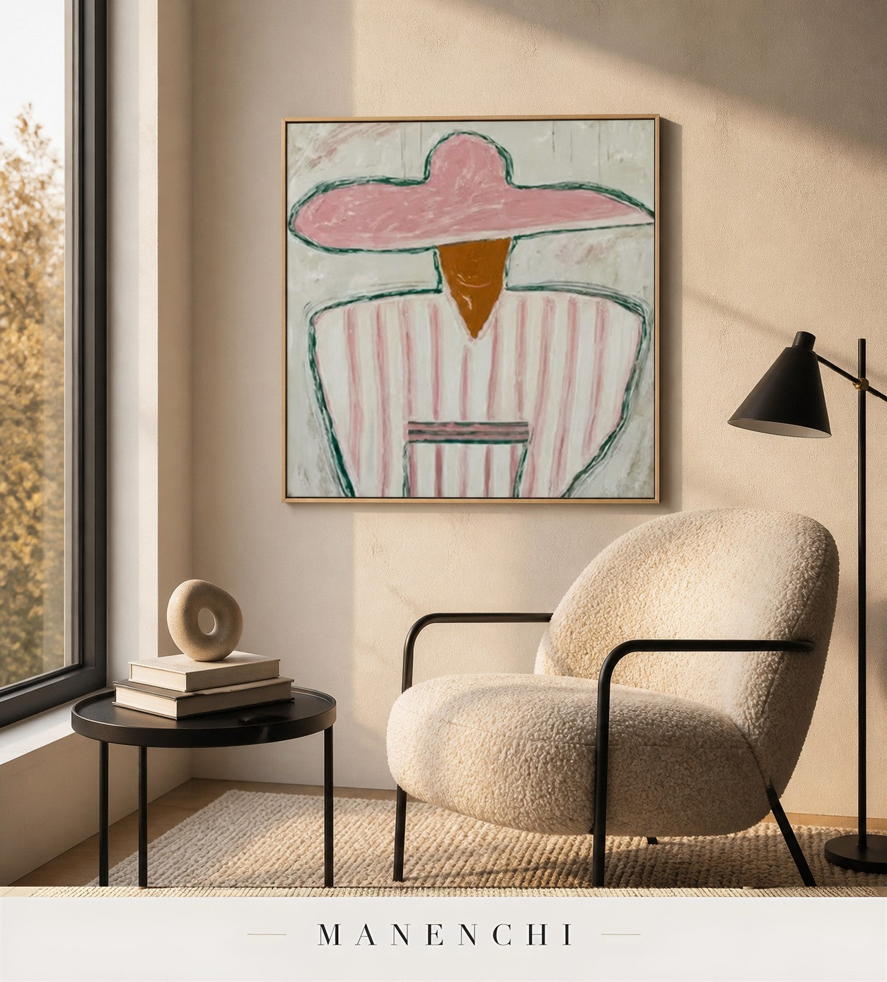 Crisp Profile | Contemporary Wall Art - original hand-painted painting by Manenchi, styled in a room setting