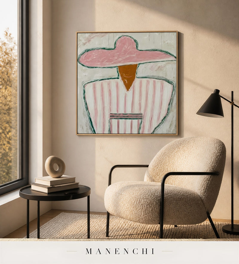 Crisp Profile | Contemporary Wall Art - original hand-painted painting by Manenchi, styled in a room setting