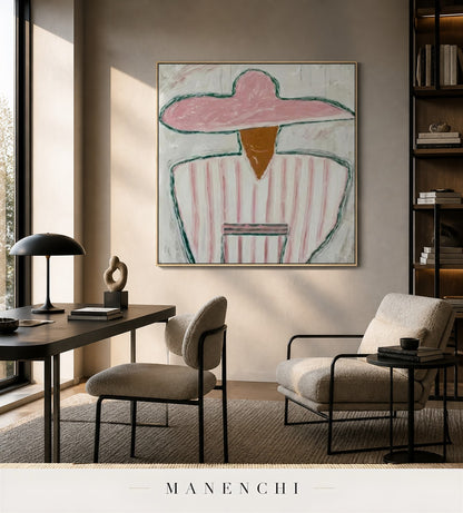 Crisp Profile | Contemporary Wall Art - original hand-painted painting by Manenchi, styled in a room setting