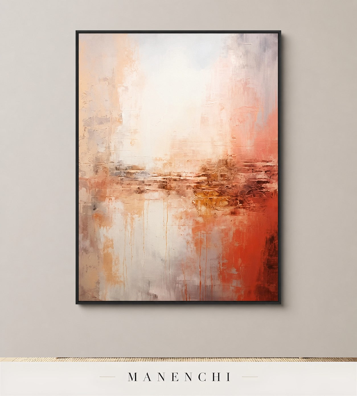 Horizon Surface | Contemporary Wall Art - original hand-painted painting by Manenchi, styled in a room setting