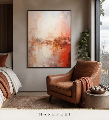 Horizon Surface | Contemporary Wall Art - original hand-painted painting by Manenchi, styled in a room setting