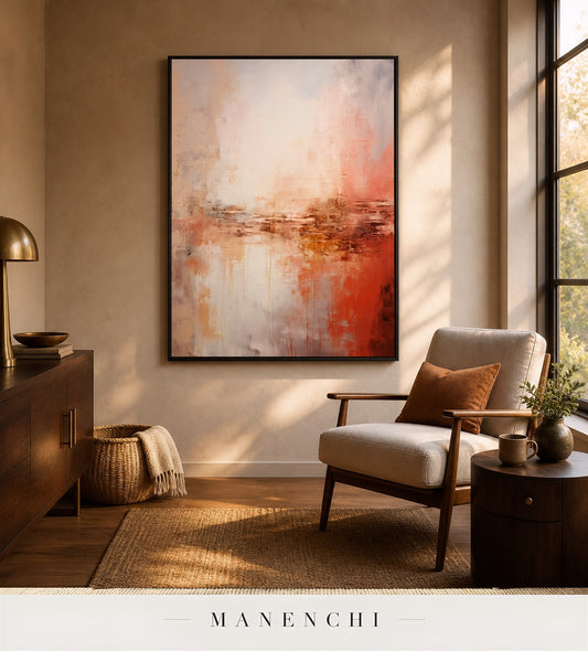 Horizon Surface | Contemporary Wall Art - original hand-painted painting by Manenchi, styled in a room setting