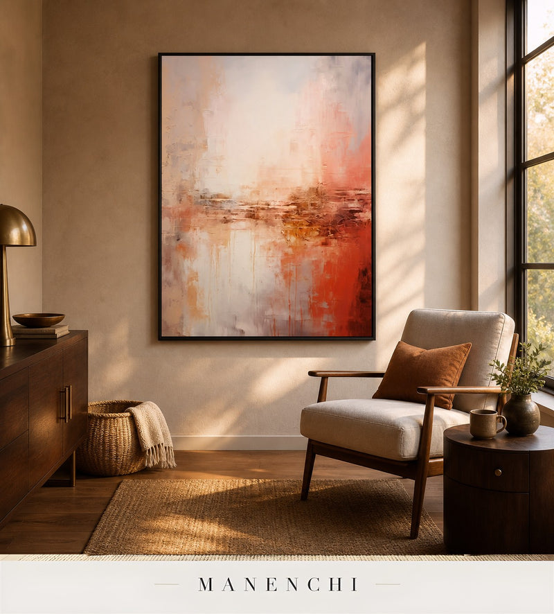 Horizon Surface | Contemporary Wall Art - original hand-painted painting by Manenchi, styled in a room setting