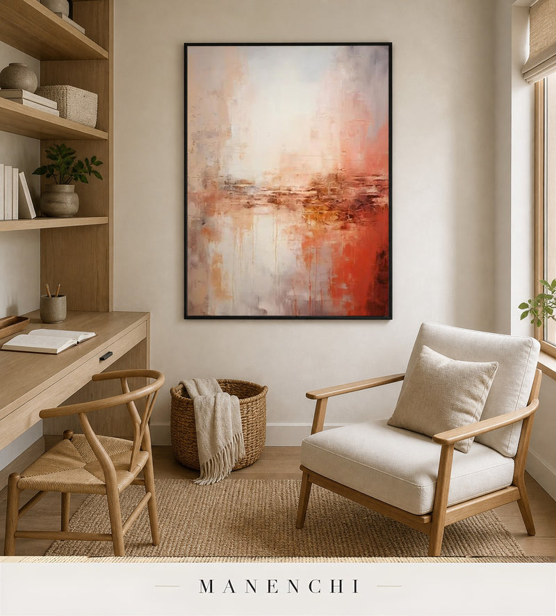 Horizon Surface | Contemporary Wall Art - original hand-painted painting by Manenchi, styled in a room setting