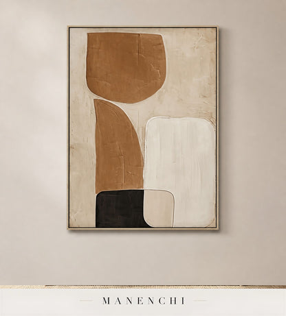 Wrought Gesso | Contemporary Wall Art - original hand-painted painting by Manenchi, styled in a room setting