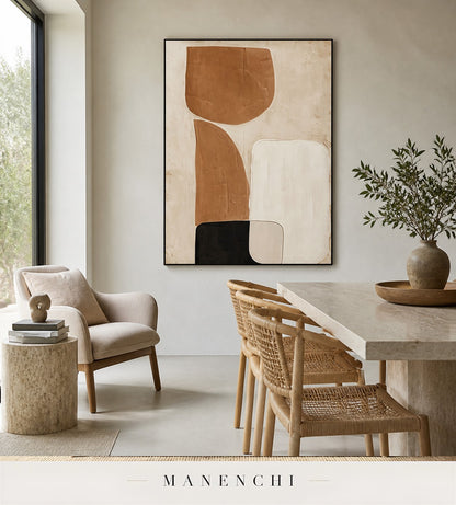 Wrought Gesso | Contemporary Wall Art - original hand-painted painting by Manenchi, styled in a room setting