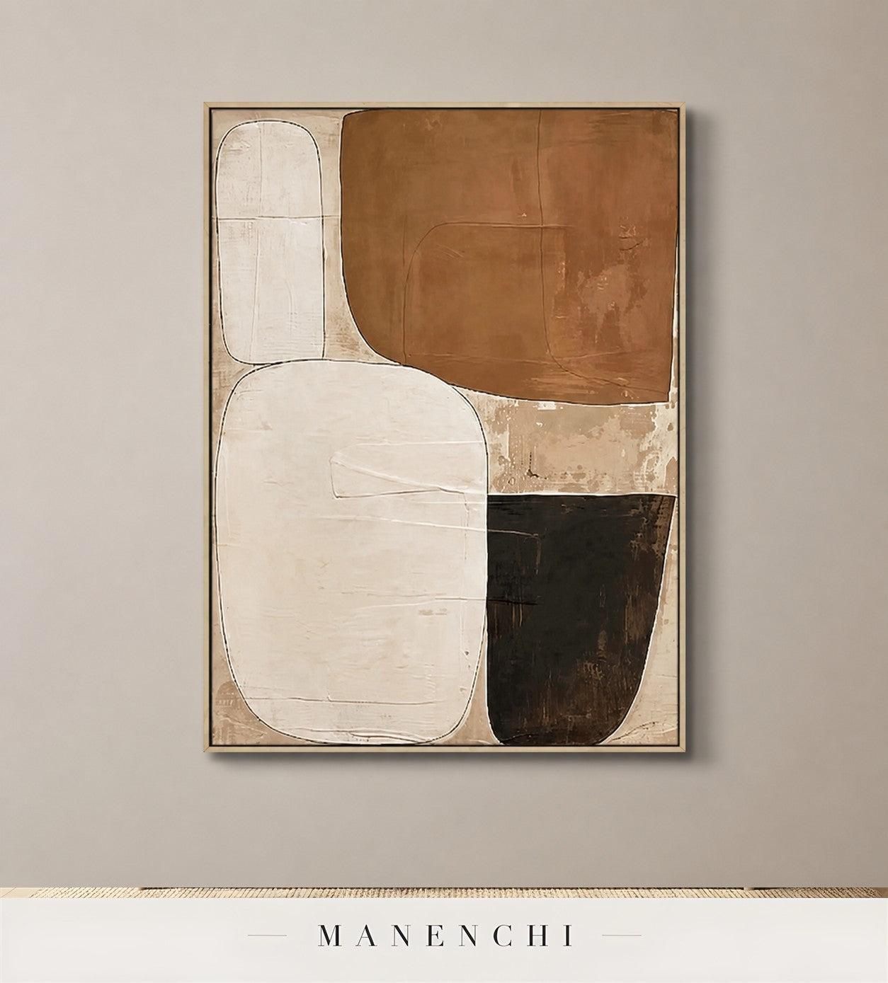 Adobe Creases | Contemporary Wall Art - original hand-painted painting by Manenchi, styled in a room setting