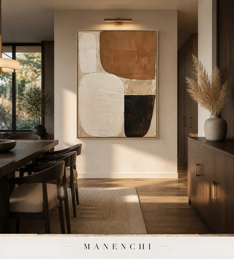 Adobe Creases | Contemporary Wall Art - original hand-painted painting by Manenchi, styled in a room setting