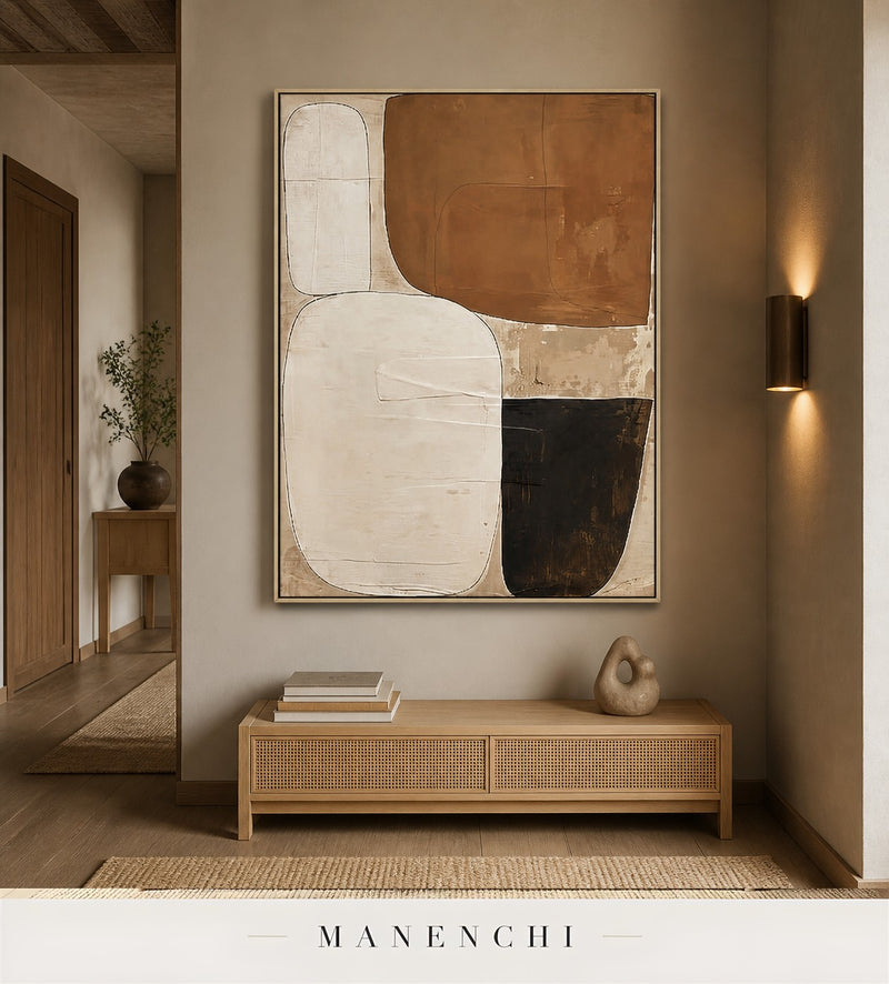 Adobe Creases | Contemporary Wall Art - original hand-painted painting by Manenchi, styled in a room setting