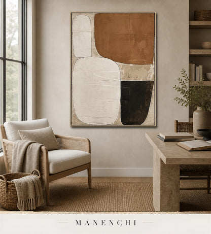 Adobe Creases | Contemporary Wall Art - original hand-painted painting by Manenchi, styled in a room setting