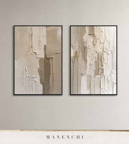 Impasto Rhythm | Contemporary Wall Art - original hand-painted painting by Manenchi, styled in a room setting