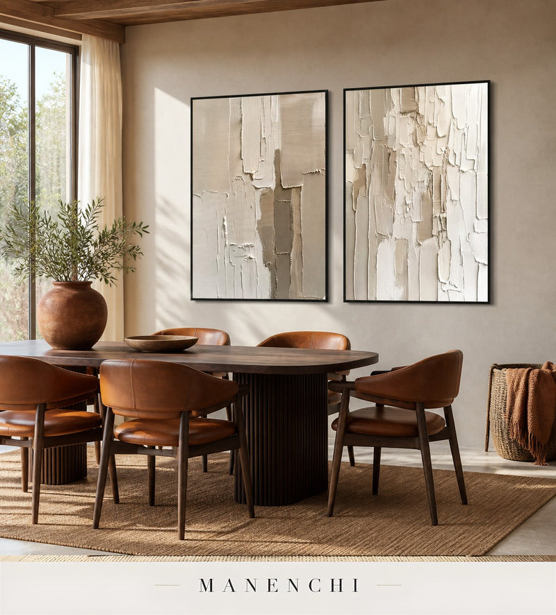 Impasto Rhythm | Contemporary Wall Art - original hand-painted painting by Manenchi, styled in a room setting