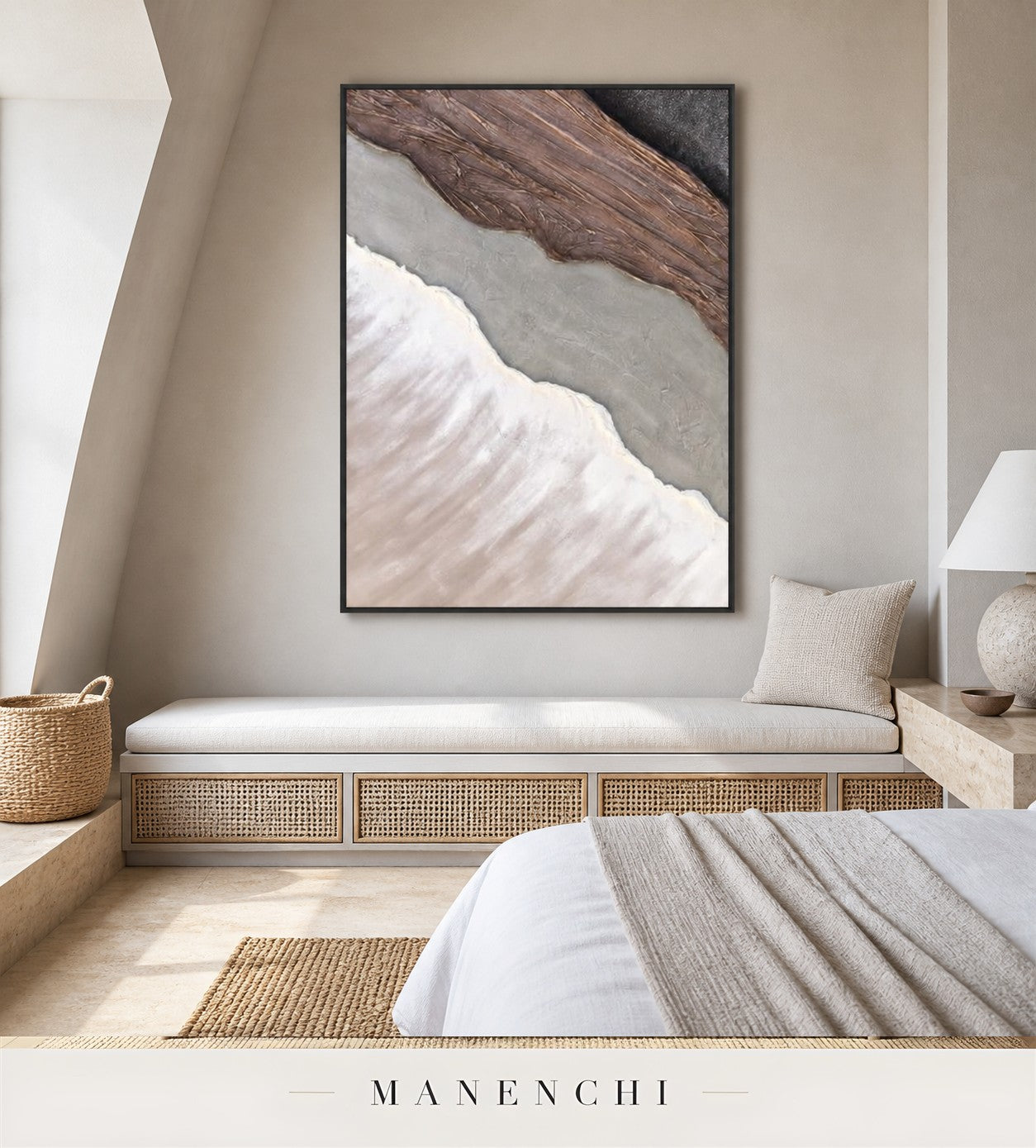 Impasto Blades | Contemporary Wall Art - original hand-painted painting by Manenchi, styled in a room setting