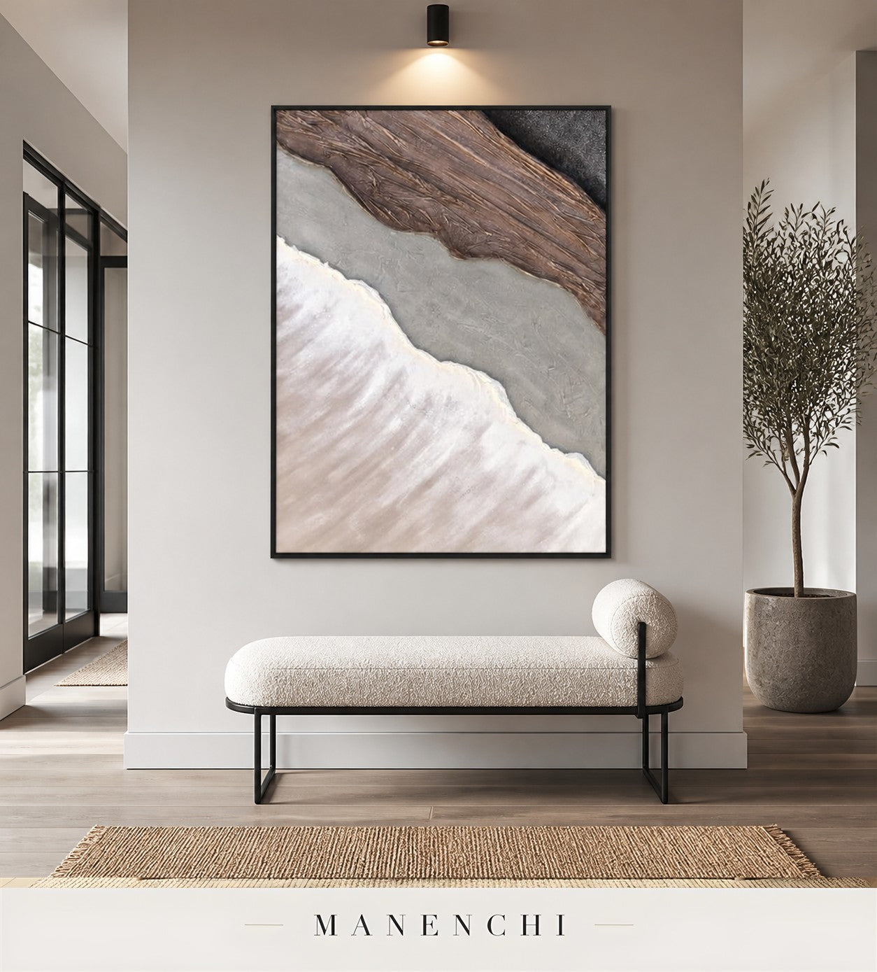 Impasto Blades | Contemporary Wall Art - original hand-painted painting by Manenchi, styled in a room setting