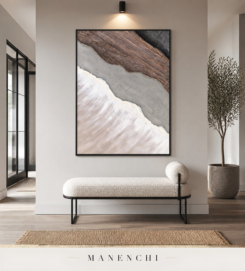 Impasto Blades | Contemporary Wall Art - original hand-painted painting by Manenchi, styled in a room setting