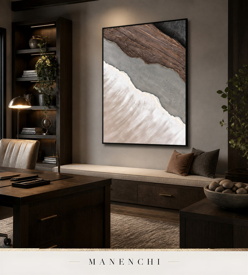 Impasto Blades | Contemporary Wall Art - original hand-painted painting by Manenchi, styled in a room setting