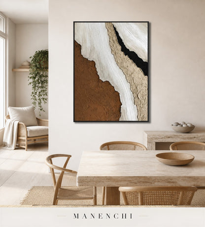 Raw Gesso | Contemporary Wall Art - original hand-painted painting by Manenchi, styled in a room setting