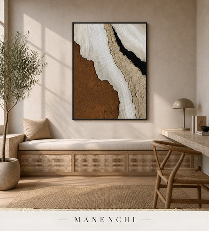 Raw Gesso | Contemporary Wall Art - original hand-painted painting by Manenchi, styled in a room setting