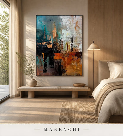Rendered Gloss | Contemporary Wall Art - original hand-painted painting by Manenchi, styled in a room setting
