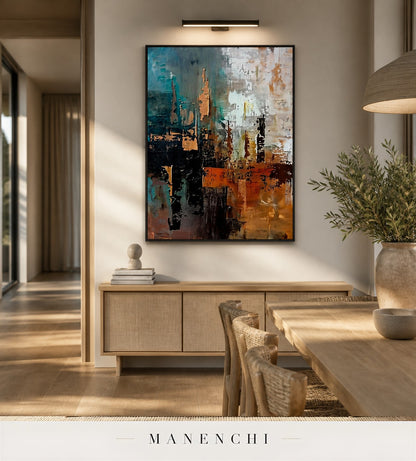 Rendered Gloss | Contemporary Wall Art - original hand-painted painting by Manenchi, styled in a room setting