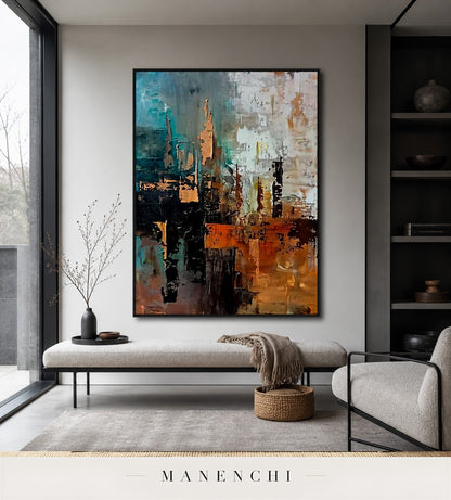 Rendered Gloss | Contemporary Wall Art - original hand-painted painting by Manenchi, styled in a room setting