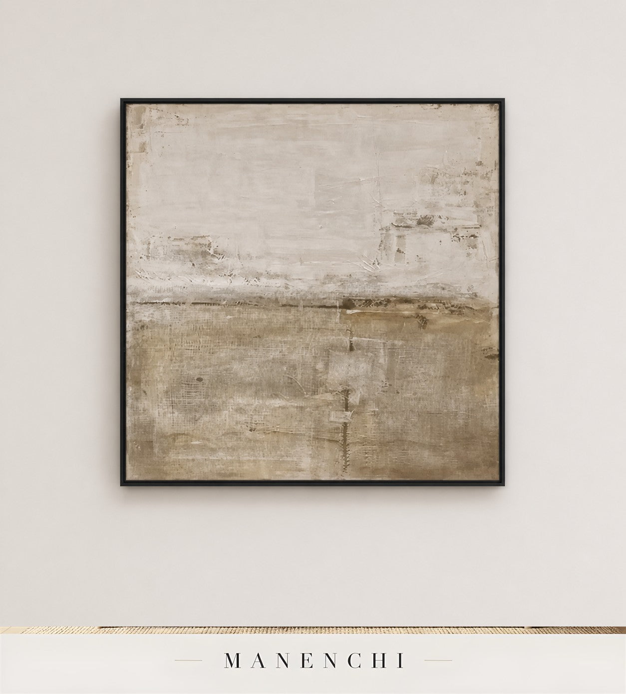 Muted Pleats | Wabi-Sabi Wall Art - original hand-painted painting by Manenchi, styled in a room setting