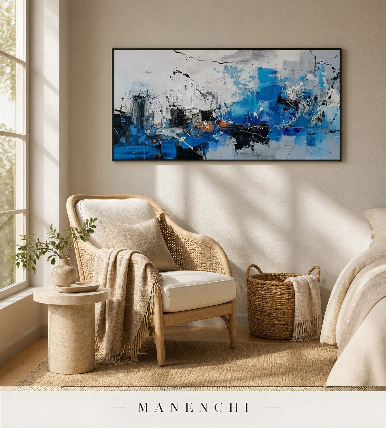 Wrought Patina | Contemporary Wall Art - original hand-painted painting by Manenchi, styled in a room setting
