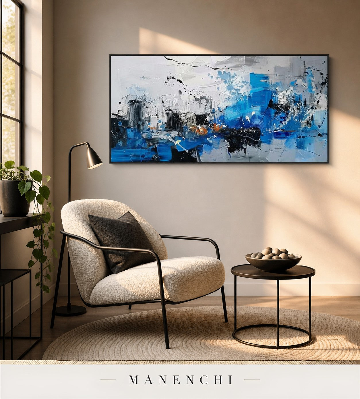 Wrought Patina | Contemporary Wall Art - original hand-painted painting by Manenchi, styled in a room setting