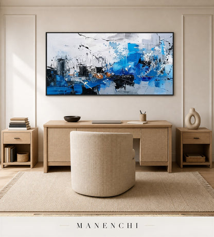 Wrought Patina | Contemporary Wall Art - original hand-painted painting by Manenchi, styled in a room setting