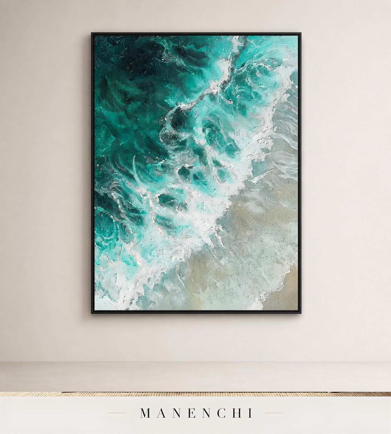 Wrought Flow | Contemporary Wall Art - original hand-painted painting by Manenchi, styled in a room setting