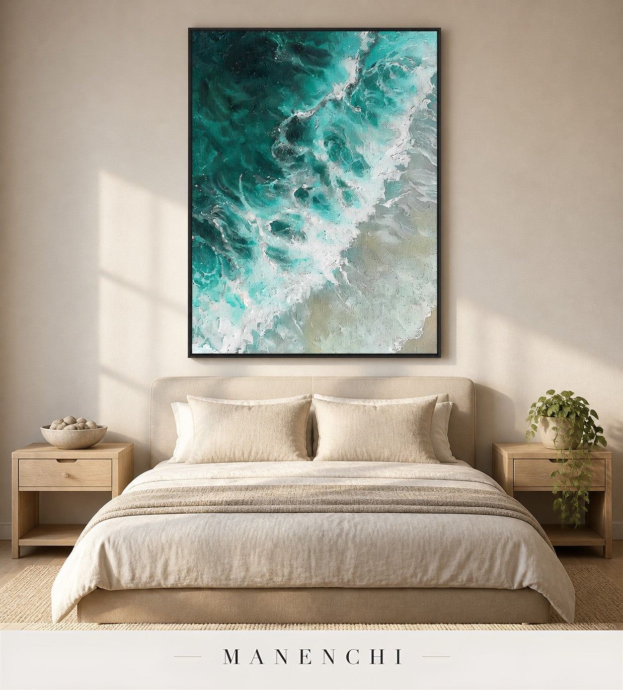 Wrought Flow | Contemporary Wall Art - original hand-painted painting by Manenchi, styled in a room setting