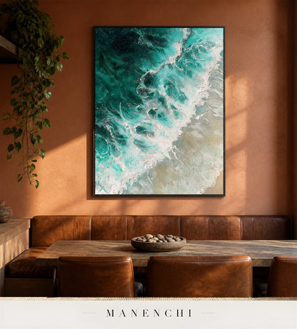 Wrought Flow | Contemporary Wall Art - original hand-painted painting by Manenchi, styled in a room setting