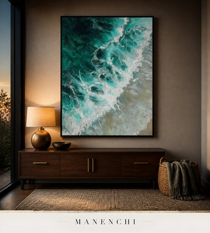 Wrought Flow | Contemporary Wall Art - original hand-painted painting by Manenchi, styled in a room setting