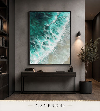 Wrought Flow | Contemporary Wall Art - original hand-painted painting by Manenchi, styled in a room setting