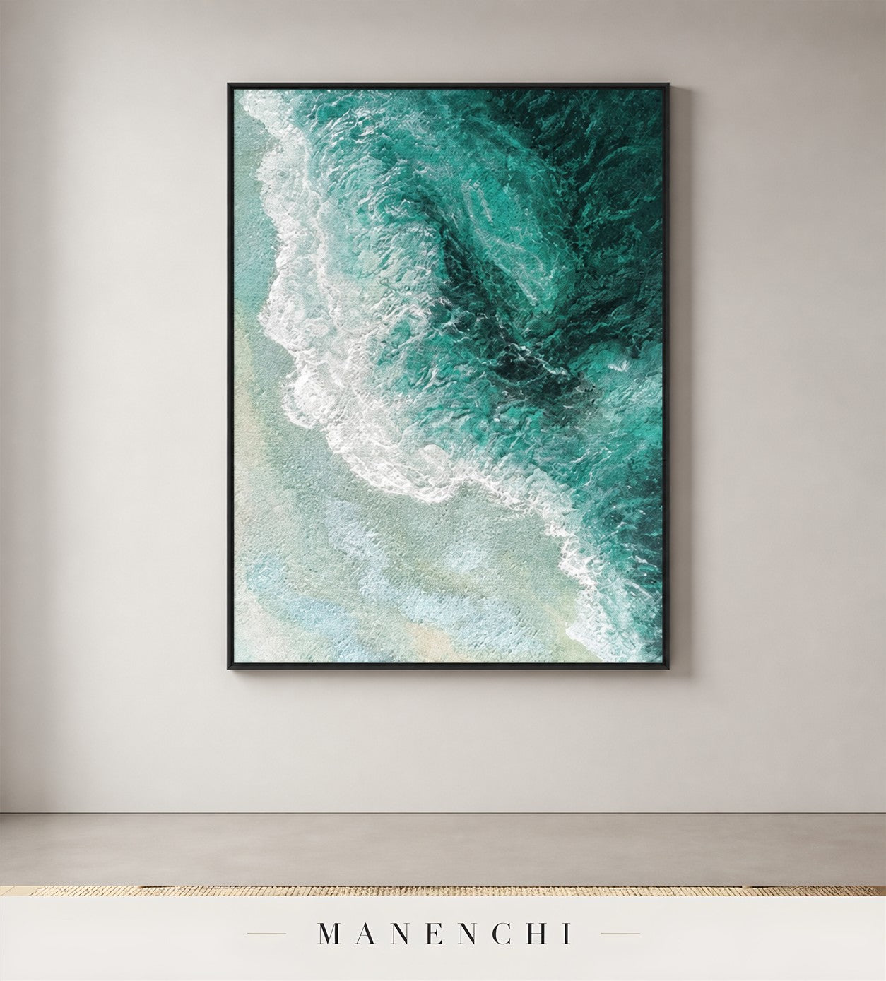 Marine Lace | Contemporary Wall Art - original hand-painted painting by Manenchi, styled in a room setting