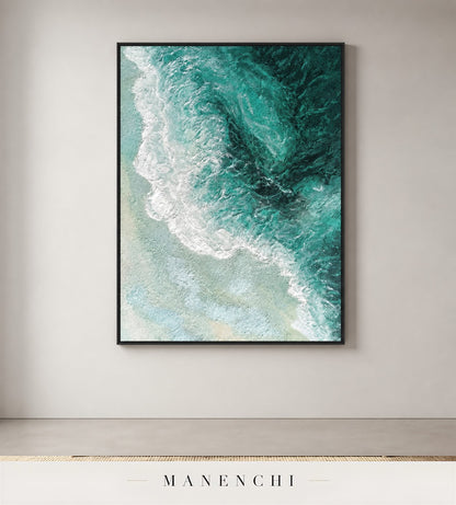 Marine Lace | Contemporary Wall Art - original hand-painted painting by Manenchi, styled in a room setting