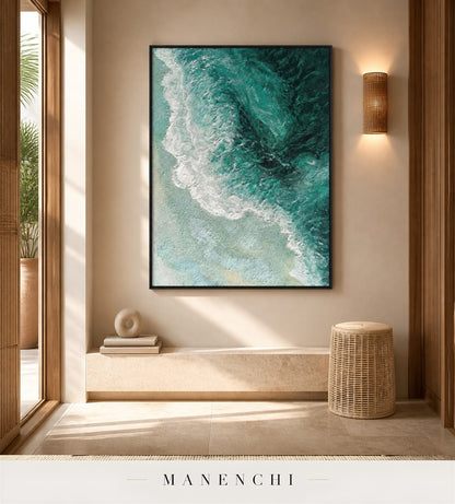 Marine Lace | Contemporary Wall Art - original hand-painted painting by Manenchi, styled in a room setting